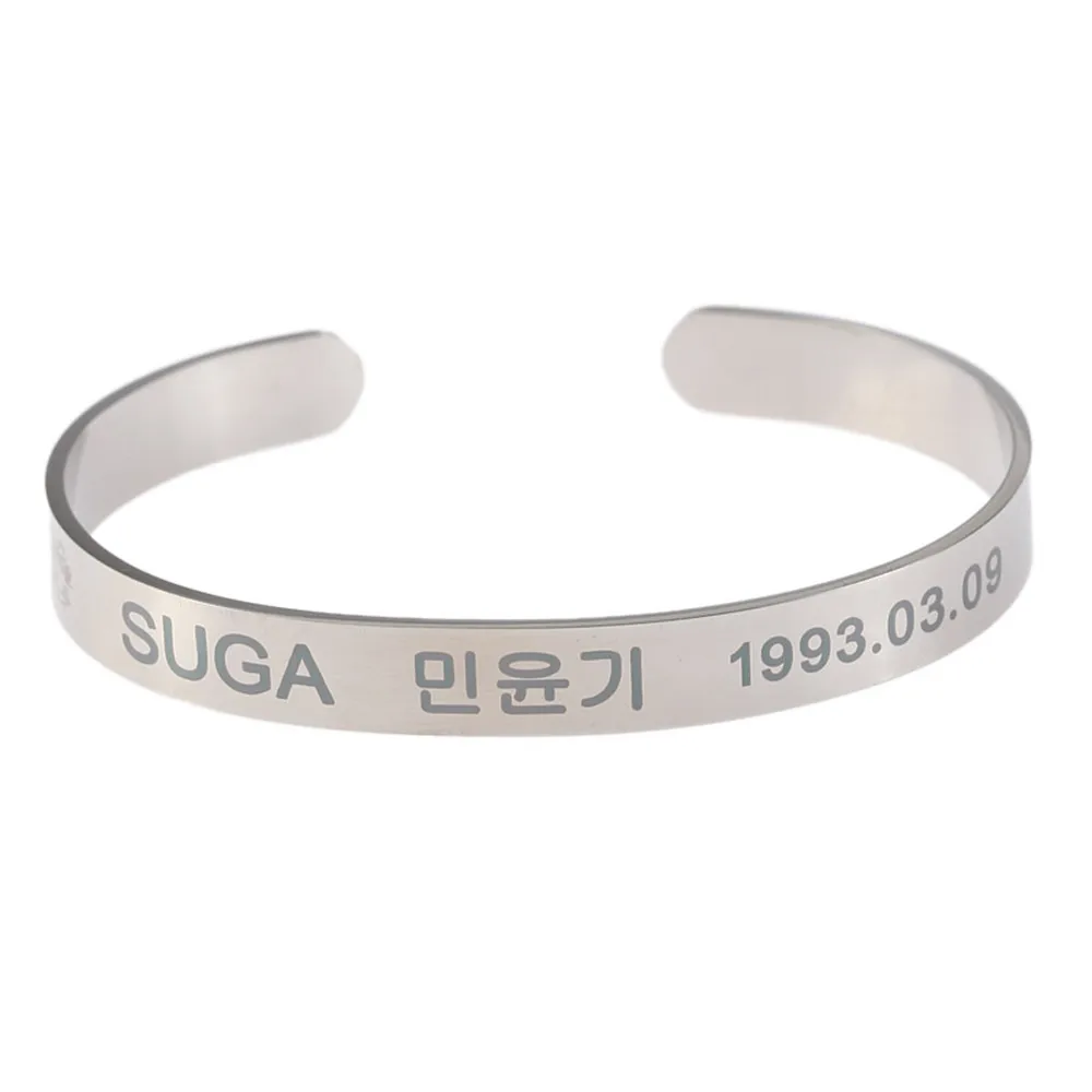 Kpop Bangtan мальчики металлическое имя JUNG KOOK JIMIN J-HOPE SUGA браслет Цзинь браслет для женщин мужские ювелирные аксессуары Ким Тхэ хюнг