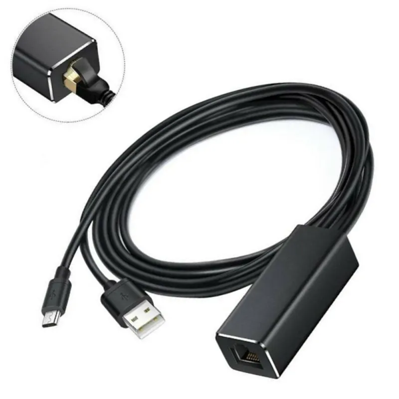 Сетевая Ethernet-карта USB Lan адаптер питания Micro к RJ45 100 Мбит/с для Fire TV Stick Chromecast Ultra Audio