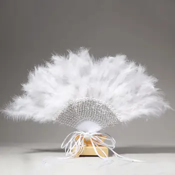 

Wedding Feather Fan Bride Handheld Non-Folding Fans Wedding Gift Photo Shooting Props