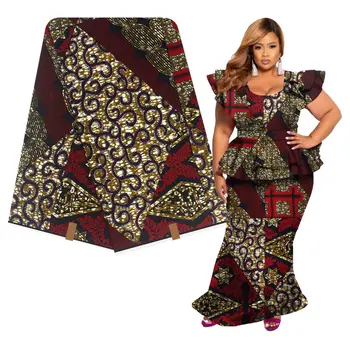 

African Wax Fabric Veritable Blue demon Nigerian pagne Prints hitarget Real Java Wax Fabric for Cloth in 6 yards H180529