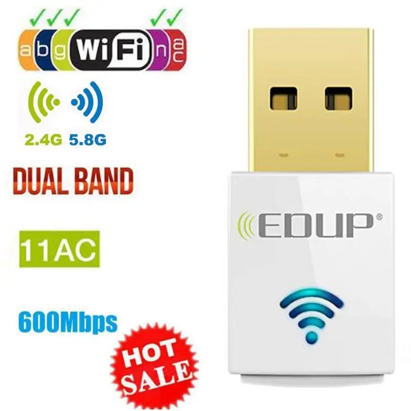802.11AC USB Wifi адаптер 600 Мбит/с беспроводной Wi fi 5 ГГц адаптер USB Ethernet PC сетевая карта USB LAN Wifi ключ Wifi приемник