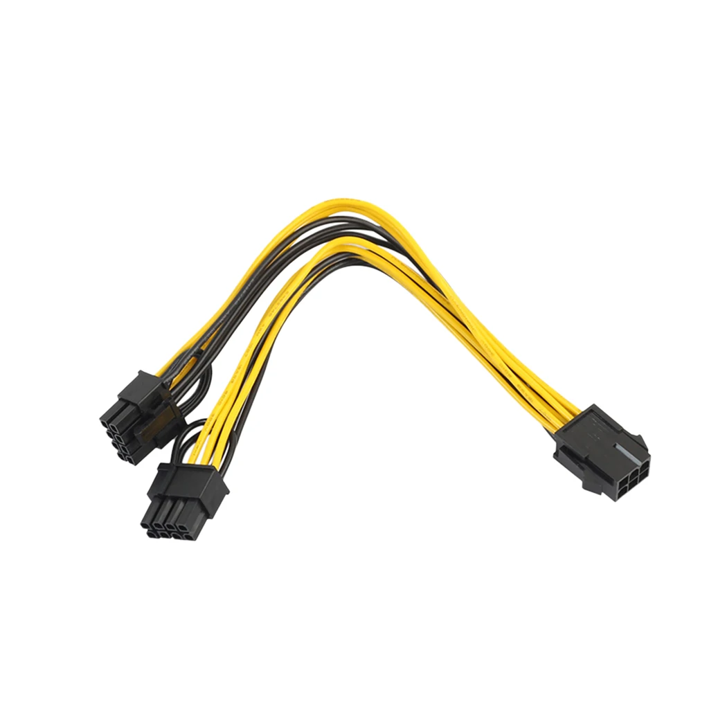 PCI Express 6 Pin Female to 2x Male PCI-E 6 Pin Power Supply Splitting Adapter Cable 20cm/7.87''