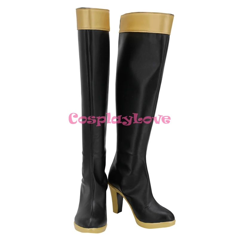 Fire Emblem  Three Houses Hilda Bernadetta Black Cosplay Shoes Long Boots Leather CosplayLove For Halloween Christmas (5)