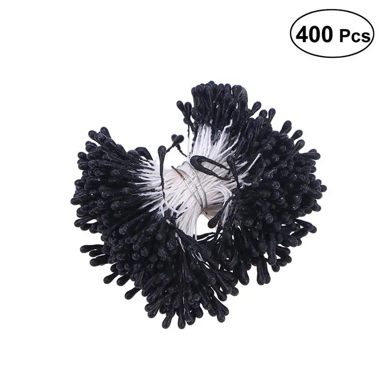 Black 400 шт./компл. цветок Искусственные тычинки жемчужные цветочные тычинки-цветочниц на свадьбе, для изготовления украшение для альбома - Цвет: Black