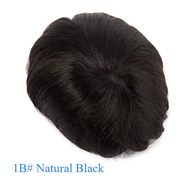 1BNatural Black SEGO, прямые, 0,08 мм, ПУ кожа, тонкая кожа, для мужчин, Toupees, прочные, шиньоны, индийские волосы, не Реми, настоящие человеческие волосы, мужской парик, заменяет мужчин ts - Парик Цвет: 1BNatural Black