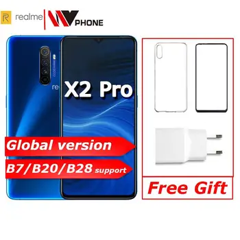 Перейти на Алиэкспресс и купить realme X2 Pro X 2 глобальная версия Мобильный телефон Snapdragon 855 плюс 64MP камера Quad NFC OPPO мобильный телефон VOOC 50W супер зарядное устройство