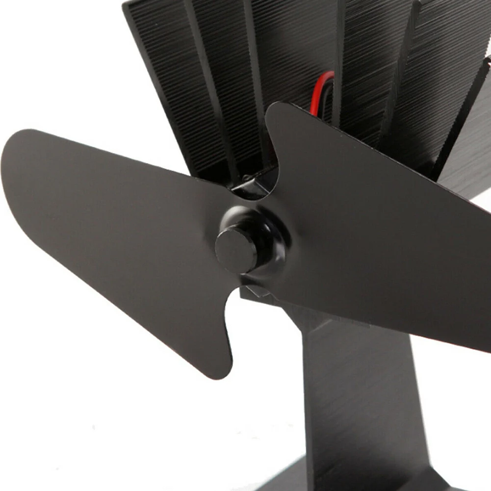 

New 2 Blades Wood Burner Home Winter Mini Fireplace Parts Eco-friendly Practical Aluminum Alloy Low Noise Heat Powered Stove Fan