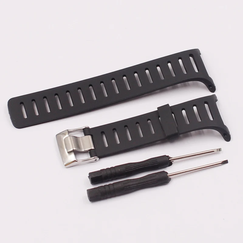 Stylish and exquisite black rubber strap for SUUNTO strap T1 T1C T3 T3C T3D T4C T4D outdoor sports waterproof men's strap - Цвет ремешка: Black tool