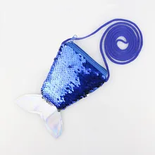 Сумка через плечо с рыбьим хвостом для девочек, Повседневная сумка на плечо с блестками для монет, O66