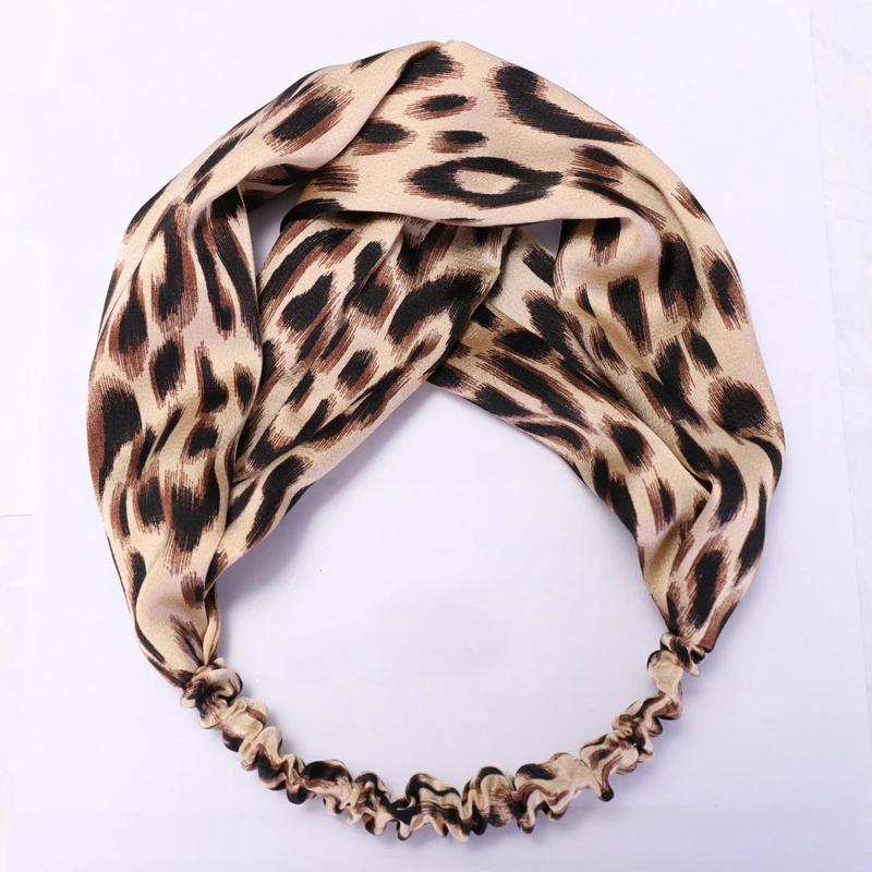 

Women Leopard Prints Hair Accessories Headbands Turban Hairband With Cross Knot Elastic Fashion Sport Hair Band Headwear