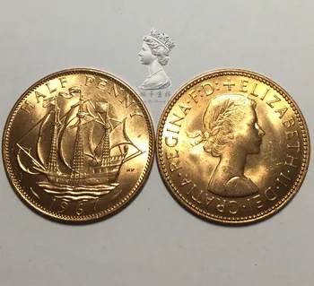 

British 1967 1/2 Pence Sailing Ship New Original Coin Unc Genuine Euro Coins