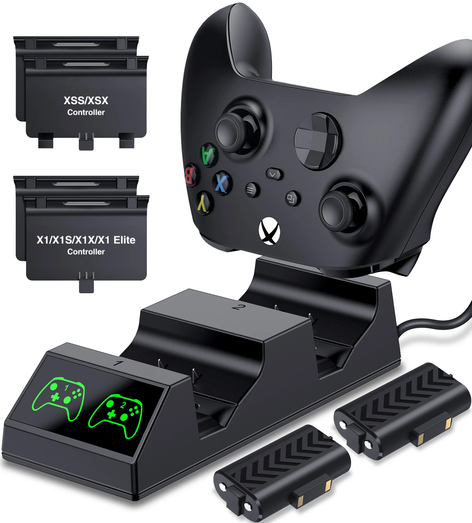 Estación de carga para Xbox Seires X/Series S Xbox, cargador de controlador  para Xbox One/Xbox One X/S/Elite con 2 baterías - AliExpress