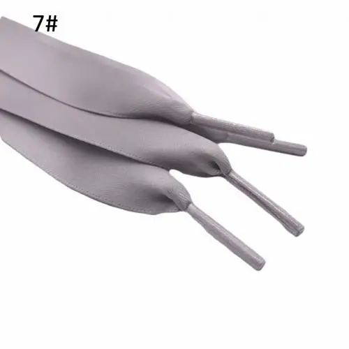 Grey 1 пара 120 см шнурки плоская популярная спортивная обувь со шнуровкой унисекс широкие глянцевые конфеты цвет шелковые ленты шнурки для кроссовок ремешок для обуви - Цвет: Grey