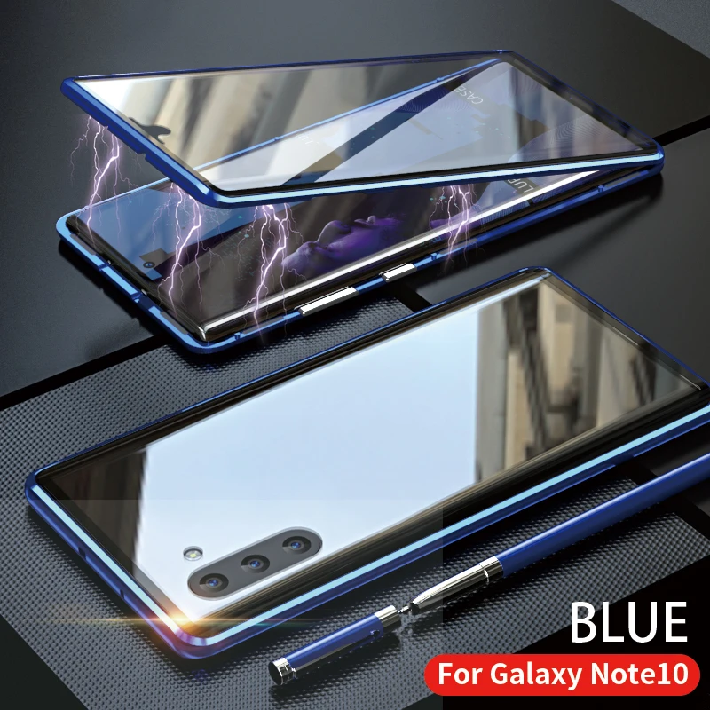 Для samsung Galaxy Note 10 Plus Pro Чехол переднее и заднее магнитное закаленное стекло