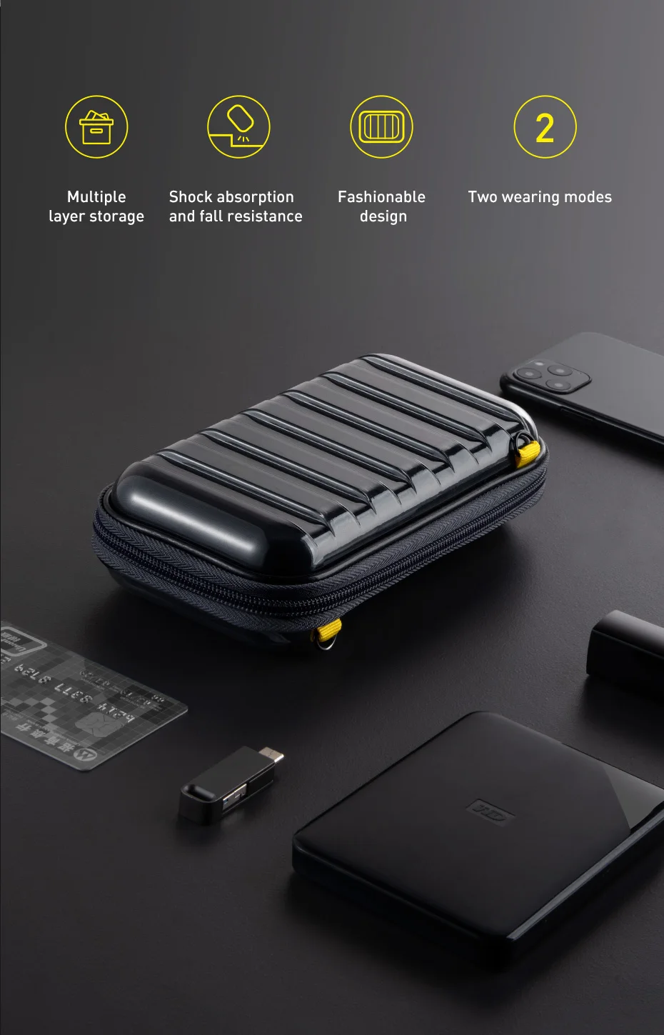 Baseus Waterproof Digital Bag USB Cable SD Card Earphone Mobile Phone Storage Bag Pouch Organizer Bag Travel Accessories Bags