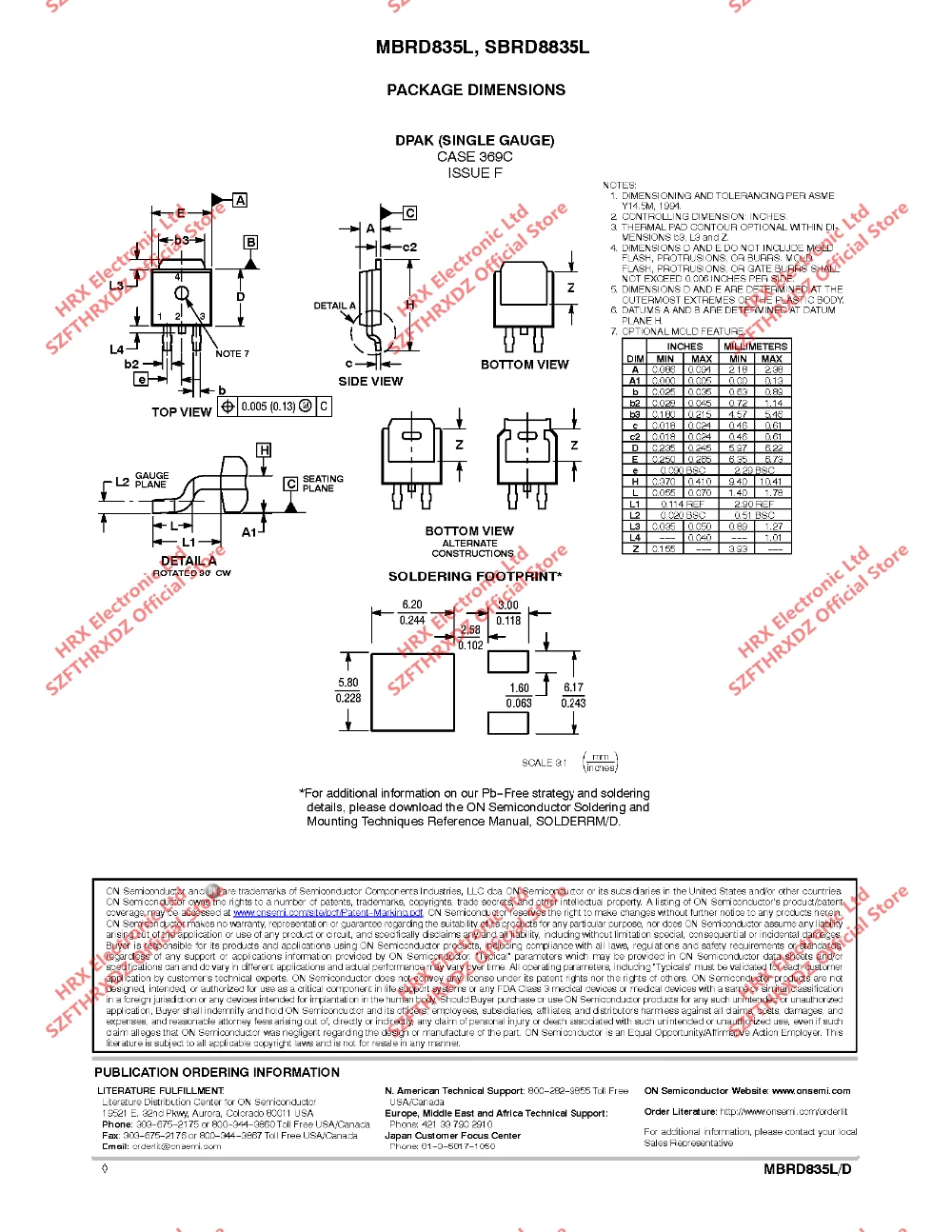 MBRD835LT4G 835LG TO252 MBRD835LG B835LG TO-252 диод Шоттки и выпрямитель 8A 35 в 2500 шт/катушка
