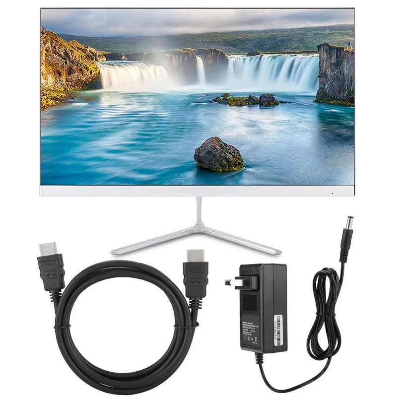 US Plug 23,8 дюймов 1920*1080 игровой телевизор HD монитор HDMI VGA компьютерный экран дисплей 16:9 светодиодный полноэкранный экран для просмотра фильмов - Цвет: US Plug