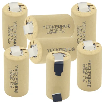 

spain warehouse fast akkus SUB C batterien rechargeable battery SC flat top welding tabs 1300mah batterie nicd 1.2V yeckpowo