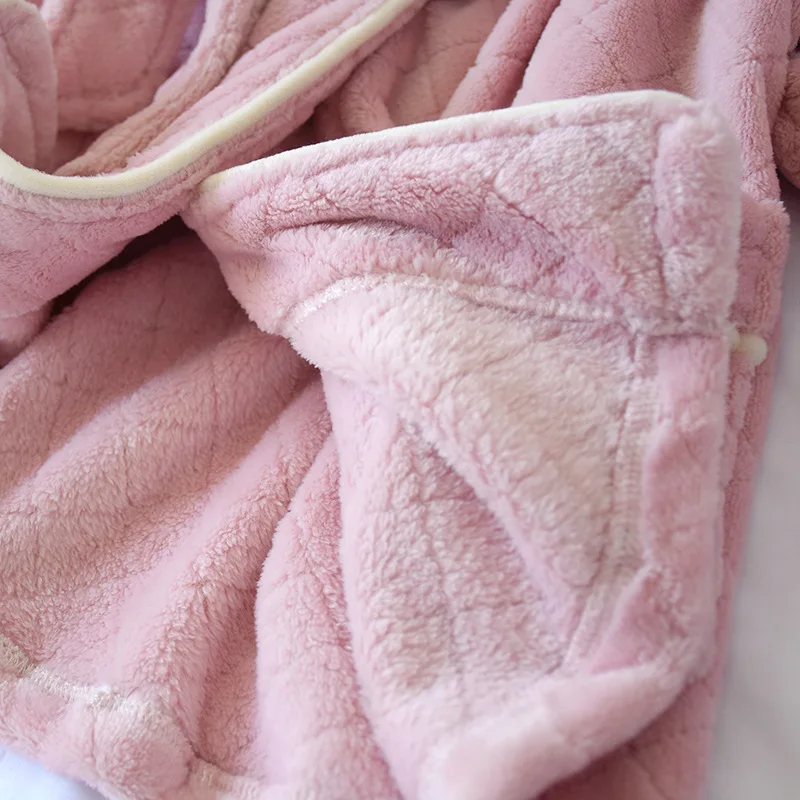 Зимняя клетчатая Пижама Женское утепленное плотное Фланелевое флисовое пижамы наборы Пижама-кимоно Женская домашняя одежда Новинка