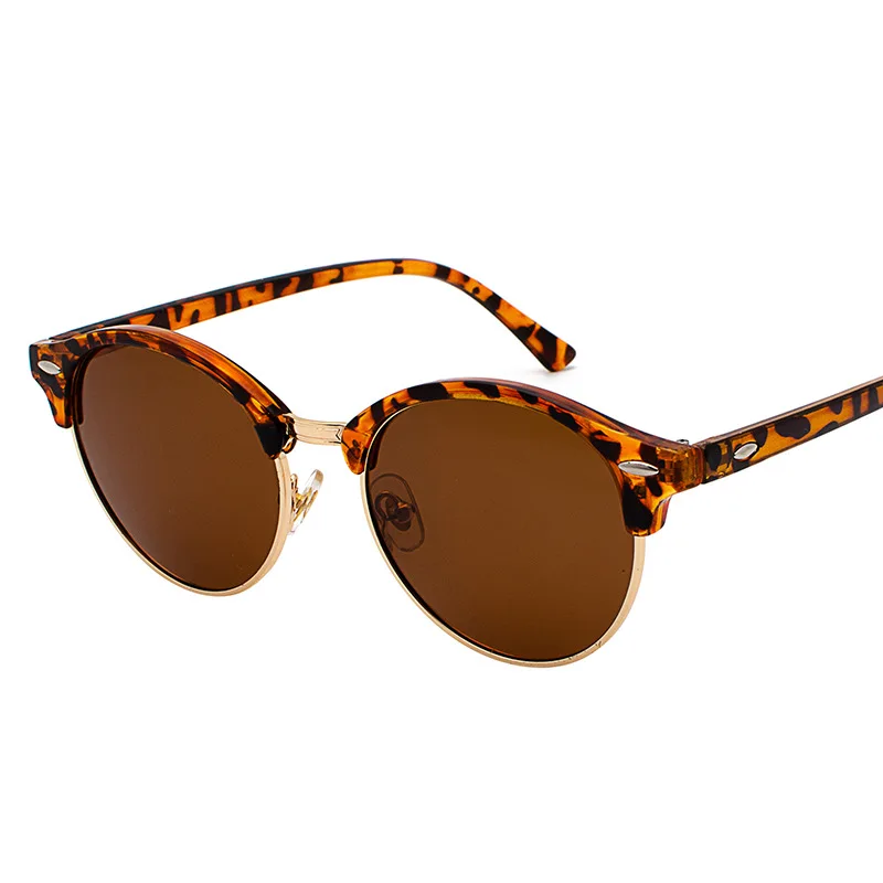 LeonLion, круглые солнцезащитные очки, мужские поляризованные очки для мужчин/женщин, брендовые дизайнерские солнцезащитные очки для женщин, Ретро стиль, Lunette Soleil Homme - Цвет линз: LeopardTea
