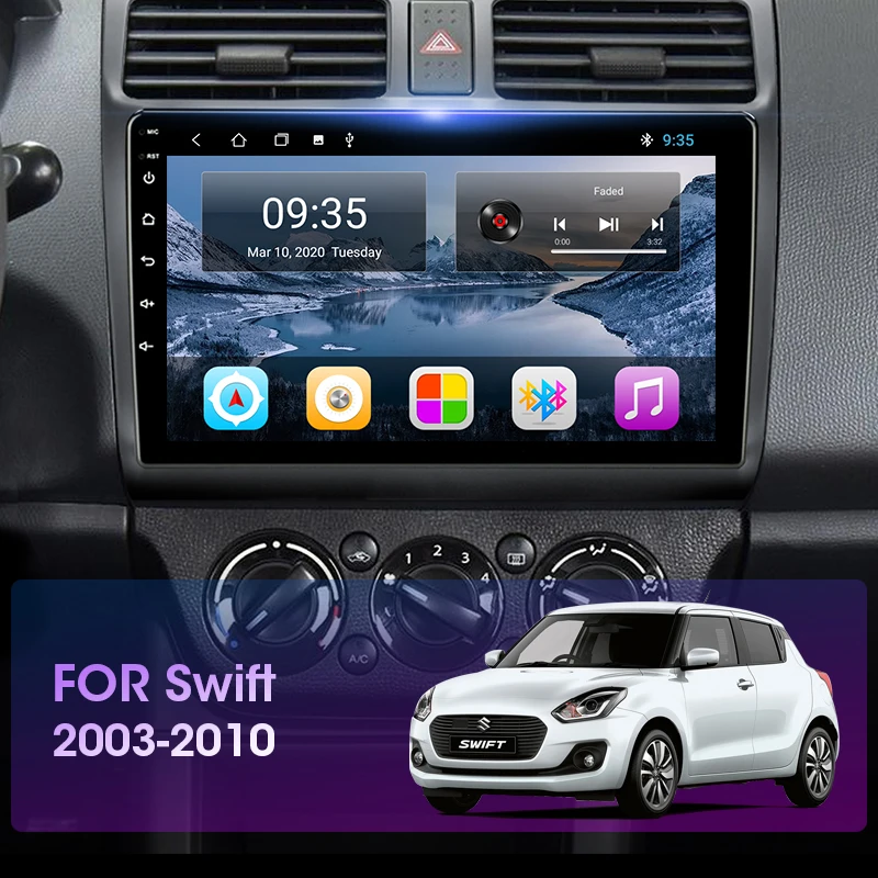 Автомобильный мультимедийный комплект Vropke Android 9 0 для Suzuki Swift 2005 2010 стерео GPS