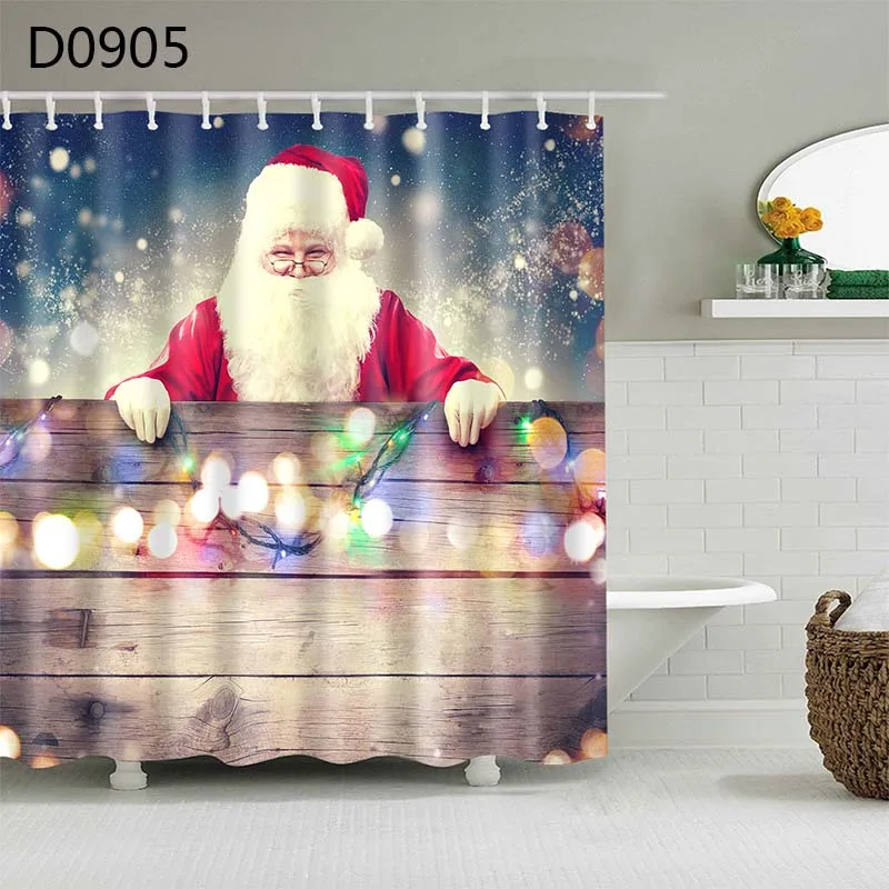 Yomdid Noel Рождественское украшение Рождественская Шторка для ванной с рисунком дерева занавеска для душа мультяшная для дома ванная комната Cortina de ducha - Цвет: 5