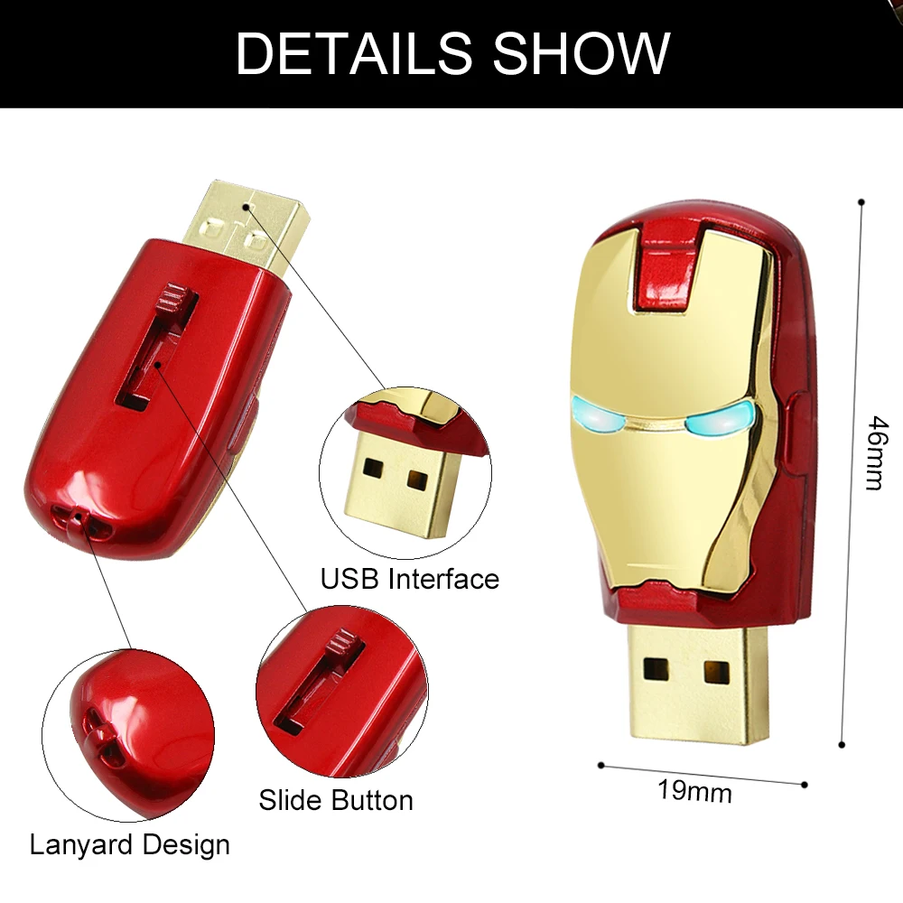 USB Flash Drive Metal Pen Drive 4GB 8GB 16GB 32GB USB2.0 Pendrive Avengers USB Stick Laptop