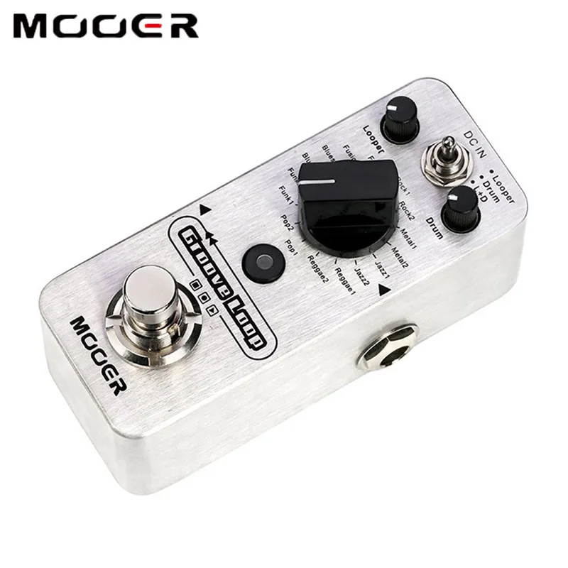 

Барабанная машина Mooer Groove Loop, педаль для создания гитарных эффектов, фраза, цилиндрическая барабанная машина для электрической гитары, запись минимум 20