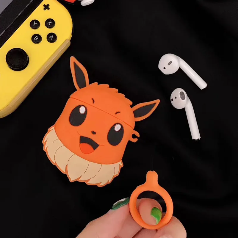 3D Япония милый мультфильм Eevee Eievui корпусы гарнитурные для Apple Airpods 1/2 силиконовый защитный чехол для наушников Аксессуары