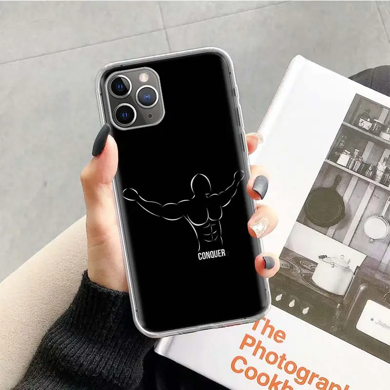 TR040-3 Чехол для бодибилдинга, тренажерного зала, фитнеса, для Apple iphone 11 Pro XS Max XR X 7 8 6 6S Plus 5 5S SE 10 десять подарочных силиконовых чехлов для телефона - Цвет: TR040-3