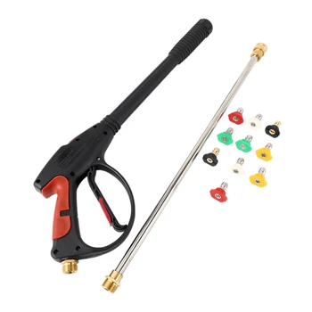 

4000 PSI Spray, Gun, High Pressure Cleaning Gun, with 19 inch Extension Rod 4 Quick Connection Nozzle 1 Soap Nozzle for Car Wash