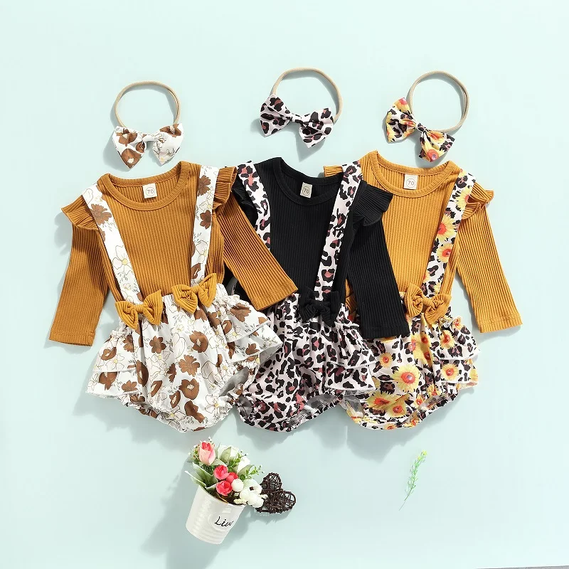 024m Newborn Baby Girl Long Sleeve Cotton Tshirt Tops Floral Bow
