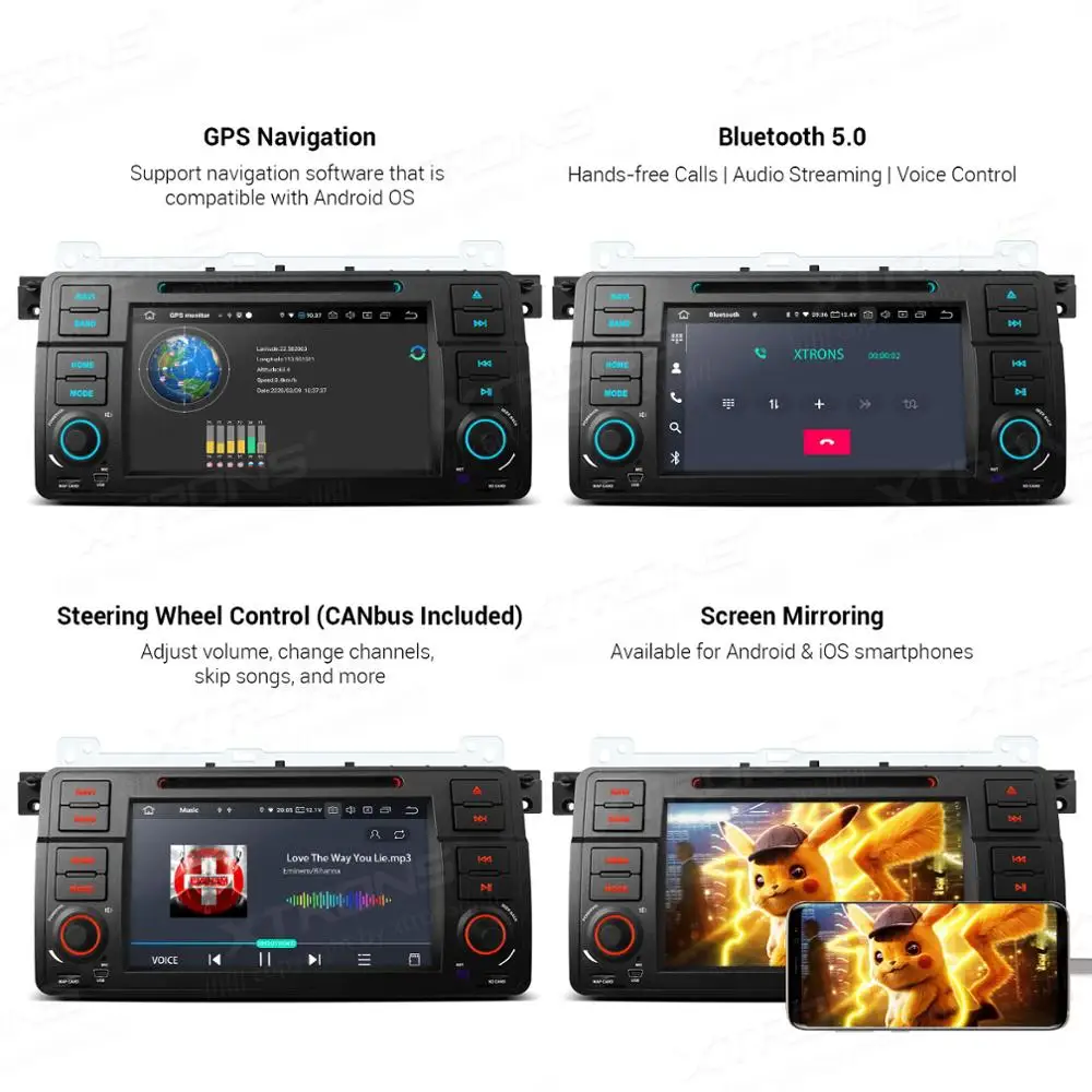 XTRONS PX6 Android 10 0 Qualcomm Bluetooth 5 AptX автомобильный стерео DVD радио плеер GPS для BMW E46 Sedan M3 Rover
