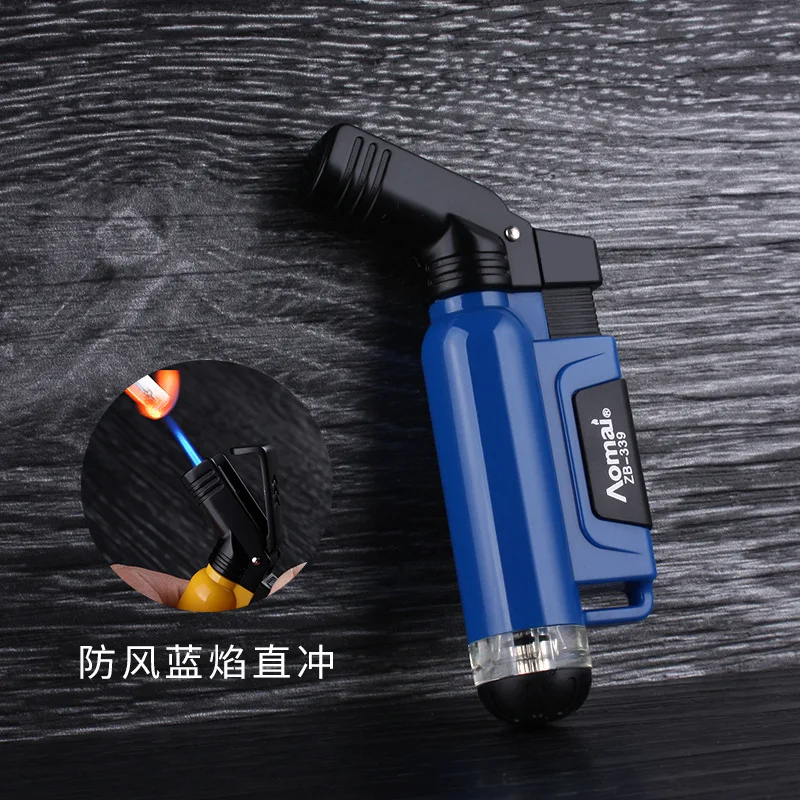 Portable Mini shape Grip Butane Jet Turbo Torch Lighter Windproof Random Color Fire Ignition Burner No Gas Cigarette