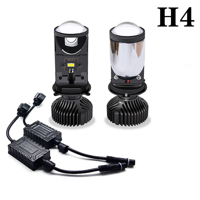 2pcs 6000K H4 LED Mini Projector Headlight Lens Automobles Bulb H4 Headlamp Retrofit Car Styling Hi/Lo Beam Lights 12v 24v