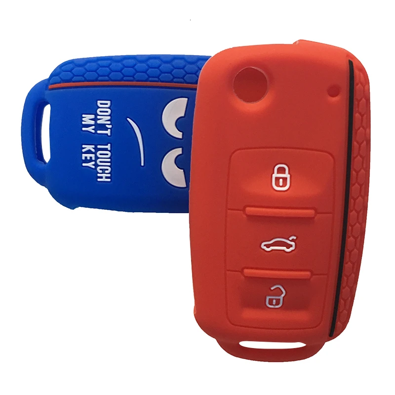 Силиконовый чехол для автомобильного ключа VW Polo Bora Beetle Tiguan Passat Golf Skoda Fabia Octavia Seat