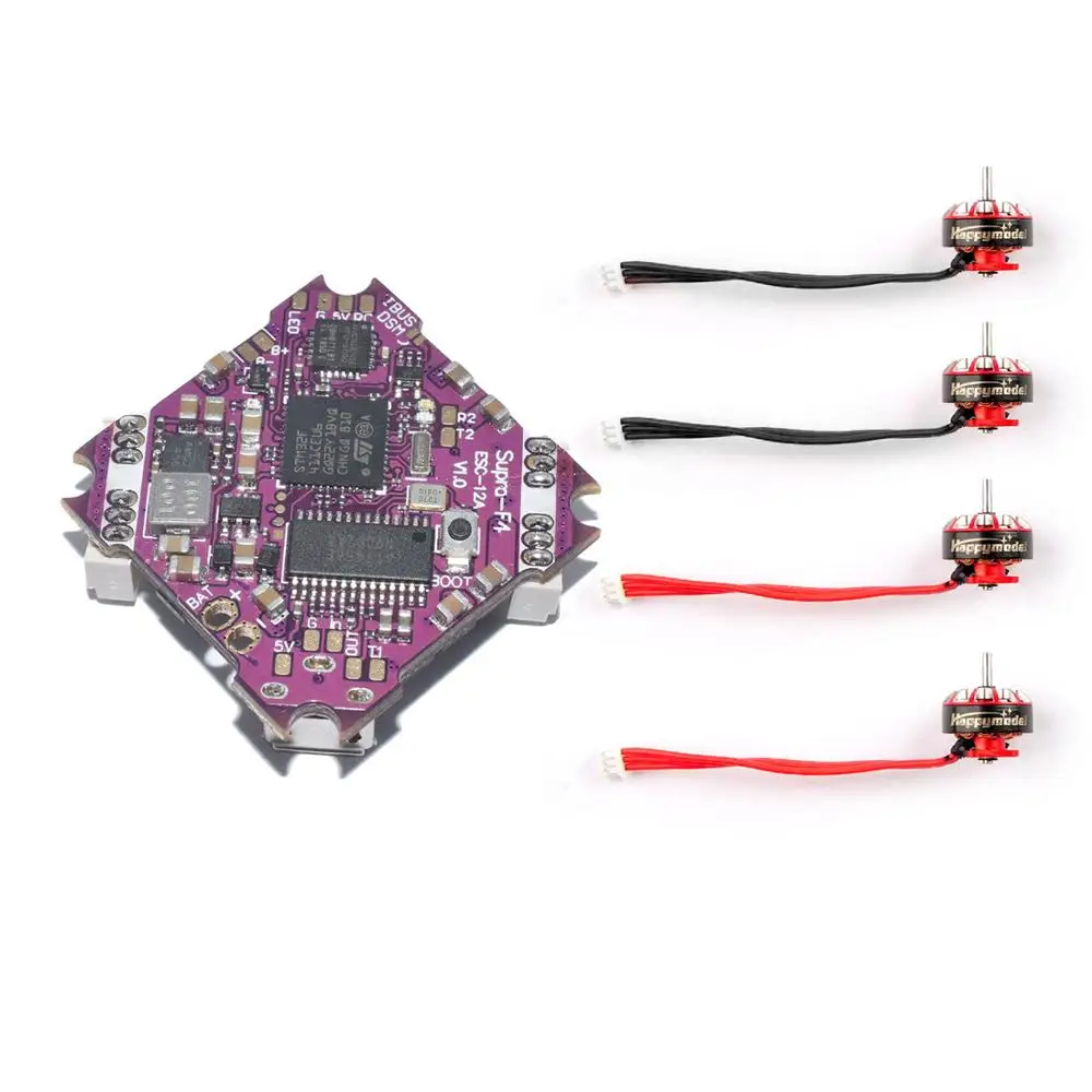 DIY FPV гоночный Дрон комбо 4x EX1103 бесщеточный мотор+ Supra-F4 F411 Контроллер полета AIO OSD BEC& 12A BL_S 2-4S 4в1 ESC - Цвет: F4 Combo 4x 6000KV