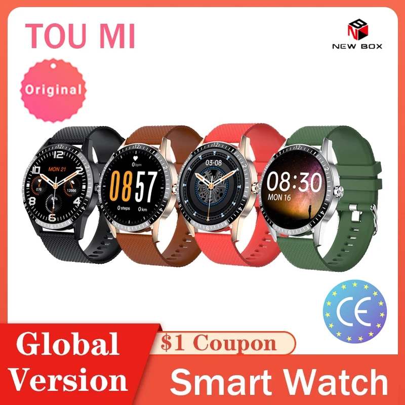 TOUMI Смарт часы измерение температуры тела умный Браслет монитор полный сенсорный