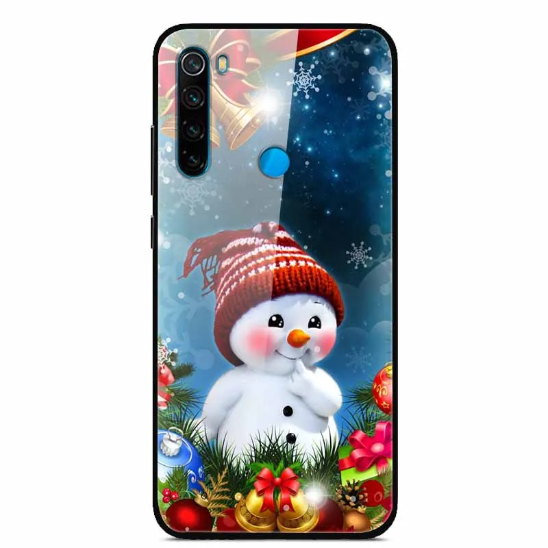 Рождественский чехол для Xiaomi Redmi Note 8 T чехол из закаленного стекла, Жесткий Чехол для телефона для Redmi 8 8A чехол для Redmi 7 7A чехол для Note 8 Pro - Цвет: 2