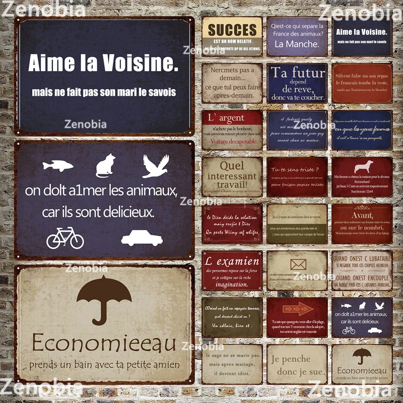 

Жестяной плакат Zenobia, Юмористическая французская фотография, Забавный жестяной плакат, украшение для дома, гостиной, спальни, мужская пещера, художественный Декор