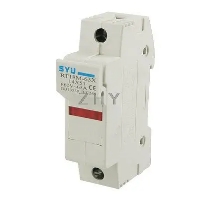

500V 16A 51x14mm Ceramic Fuse Link w 660V 63A One Pole Holder