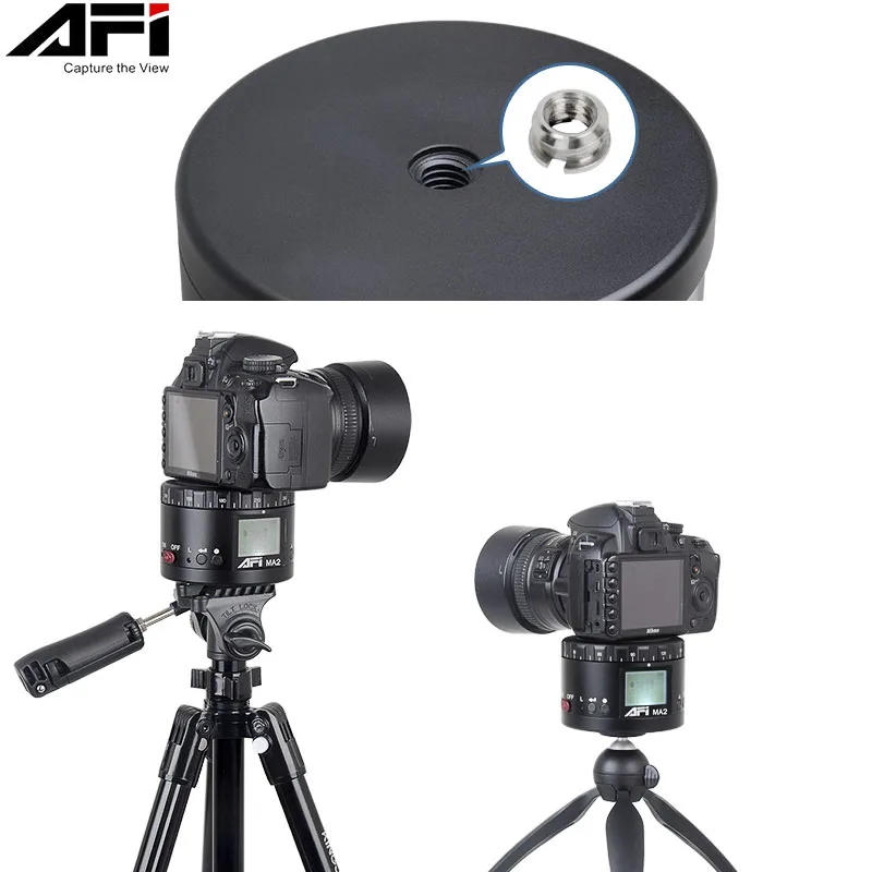 Schwarz AFI MA2 Panorama-Zeitrafferkopf für Kamera & Handy 1,4 cm 