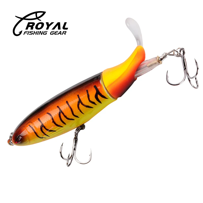 

1PCS Whopper Popper Topwater Fishing Lure Artificial Bait Hard Plopper Soft Rotating Tail Fishing Tackle Geer Pesca