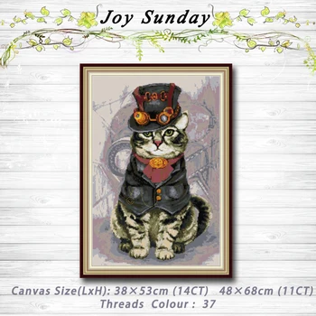 

Mighty cat animals decor painting 14CT 11CT counted cross stitch kits embroidery sets Needlework Sets Home decor
