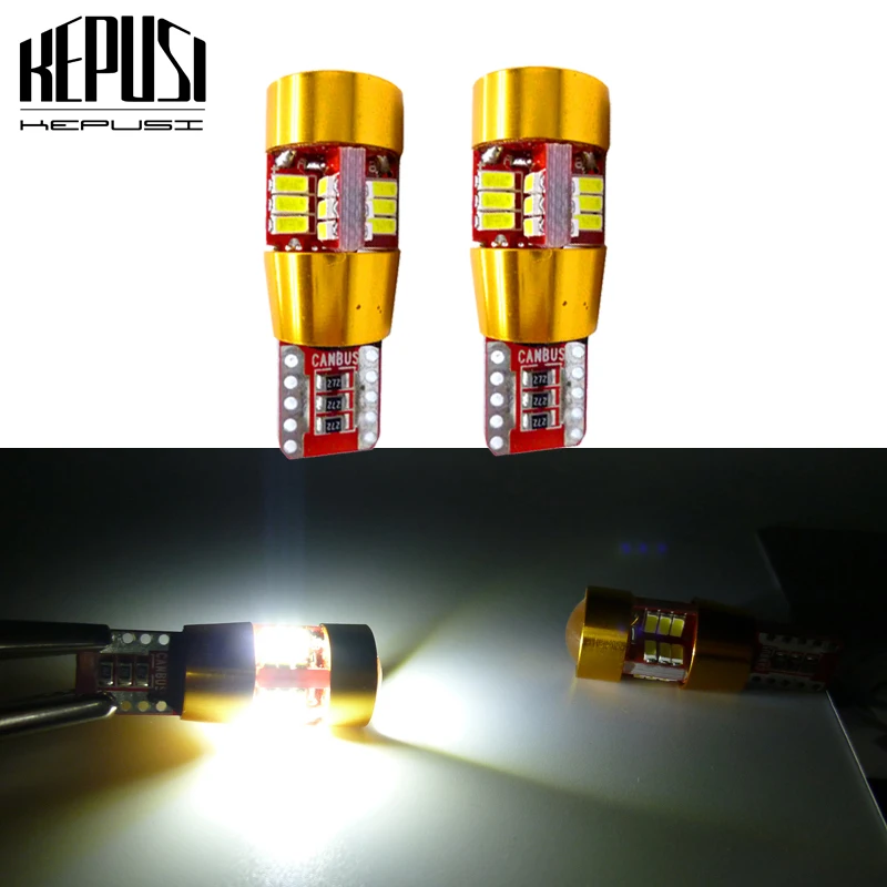 

2x W5W 27 Led 3014 SMD Car T10 LED 194 168 Wedge Replacement Reverse Instrument Panel Lamp White Bulbs For Clearance Lights