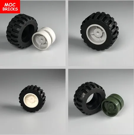 Набор кубики Moc светильник серый и военный зеленый и белый колеса с черными шинами набор 56145c01 развивающие строительные блоки детские подарки
