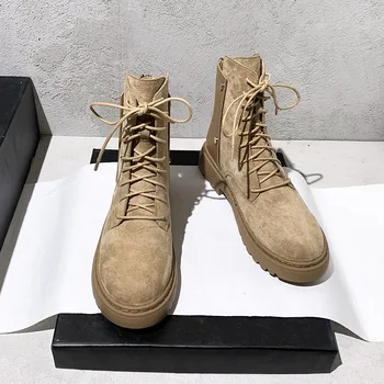 

boot girl 2020 new autumn winter British style women's boots with velvet mesh red and brown short boots