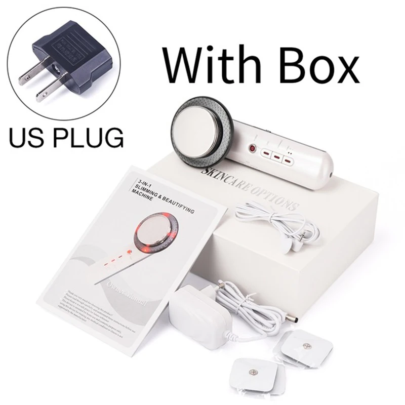 US Plug Ультразвуковое средство для удаления целлюлита, EMS, стимуляция тела, массажер для похудения, сжигатель жира, инфракрасная ультразвуковая терапия, устройство для похудения - Цвет: US Plug