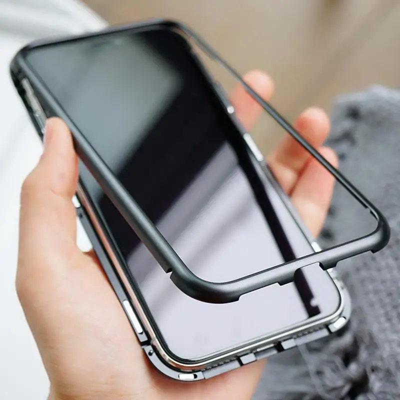 

Metal Magnetic Protect Phone Cases For iPhone 11 Pro Max XR XS MAX X Cover Case For iPhone 8 7 6 6s s Plus Case Protective Shell