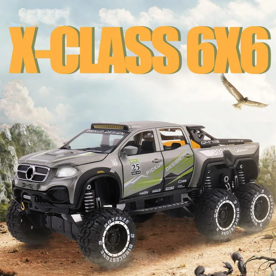 Лидер продаж масштаб 1:28 большое колесо benz X CLASS EXY 6X6 металлическая модель со